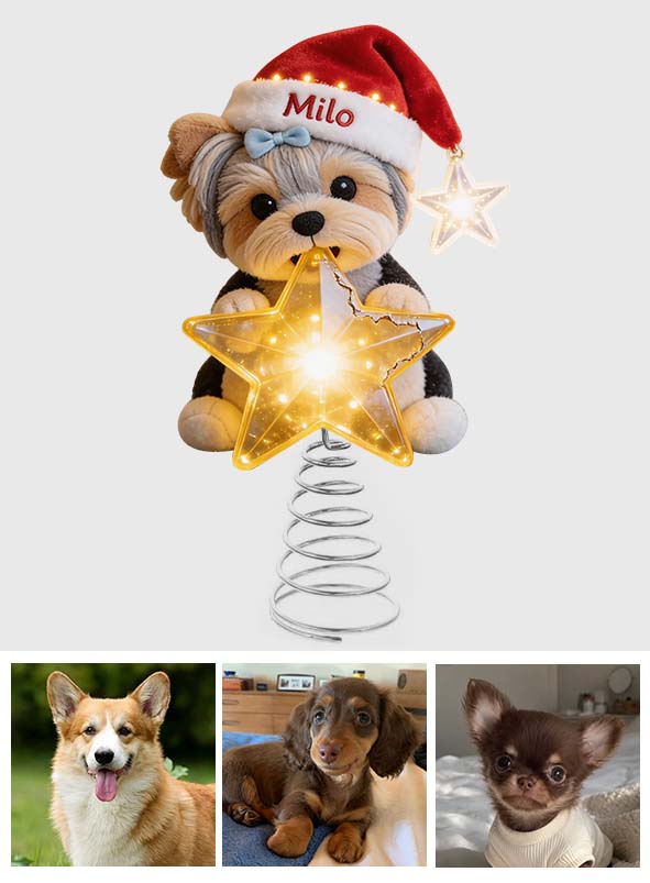 Dog Lover Christmas - Personalized Dog LED Light Tree Topper