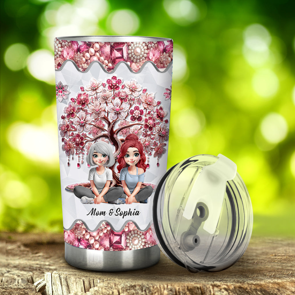 Mother & Daughters Forever Linked Together - Personalized Mother Tumbler