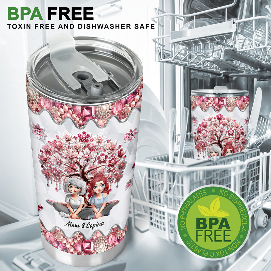 Mother & Daughters Forever Linked Together - Personalized Mother Tumbler