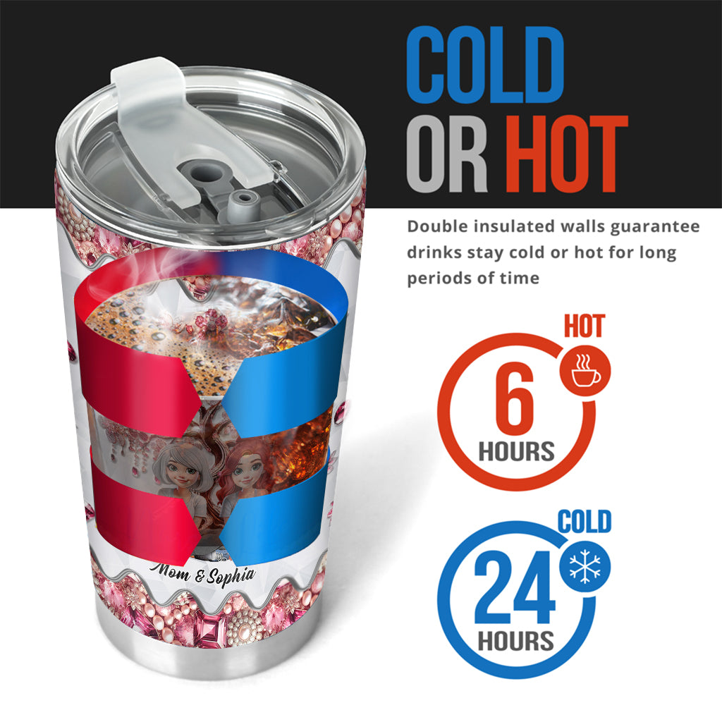 Mother & Daughters Forever Linked Together - Personalized Mother Tumbler