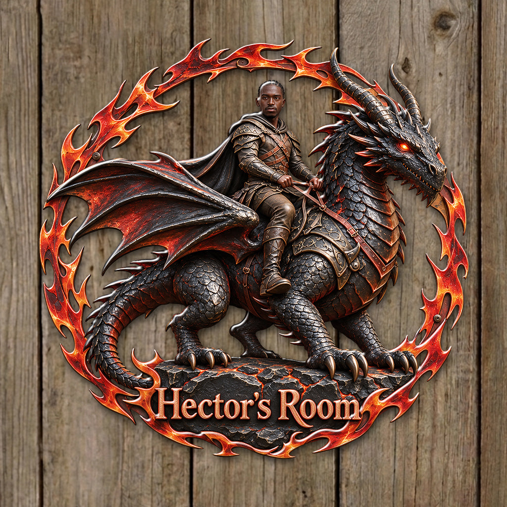 Fire Dragons - Personalized Dragon 3D Printed Cut Metal Sign