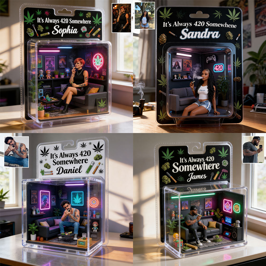 Es ist immer 420 irgendwo - Personalisierte Weed Acryl Display Box