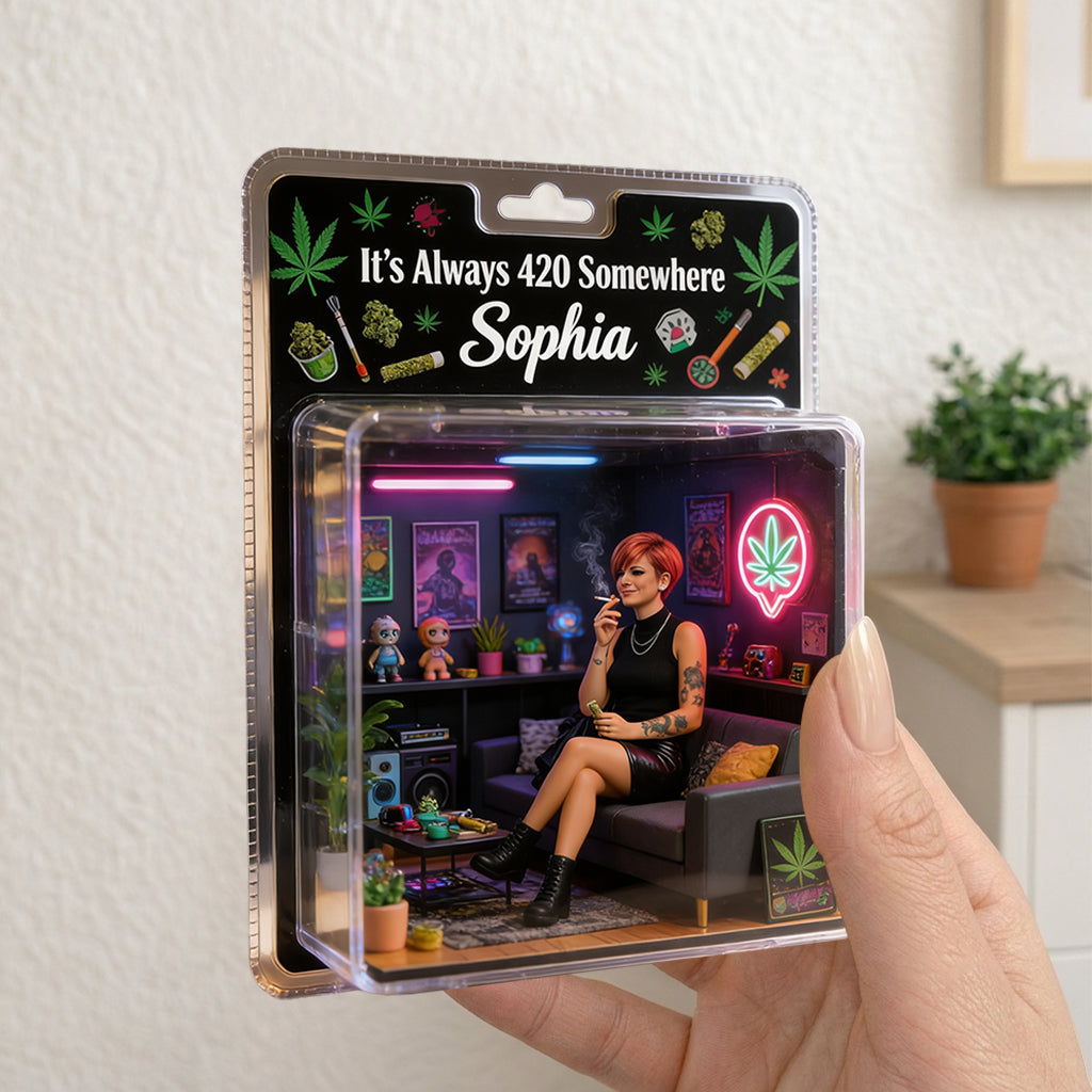Es ist immer 420 irgendwo - Personalisierte Weed Acryl Display Box