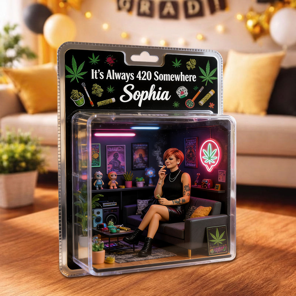 Es ist immer 420 irgendwo - Personalisierte Weed Acryl Display Box