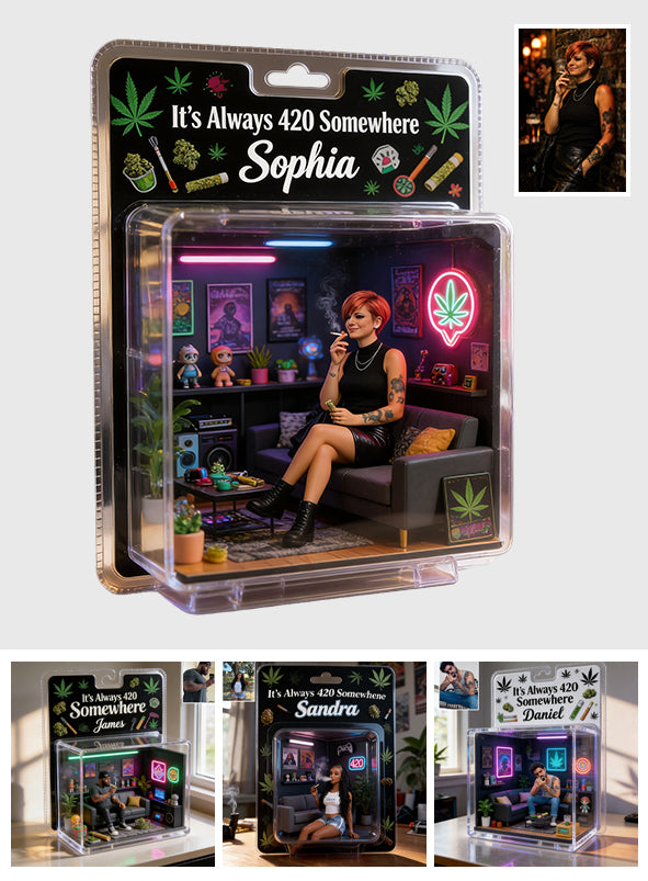 Es ist immer 420 irgendwo - Personalisierte Weed Acryl Display Box