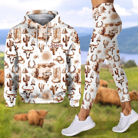 Cowgirl Spirit - Personalisierter Cowgirl Hoodie und Leggings