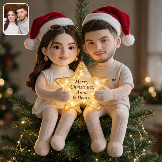Weihnachten Gemeinsam - Personalisierter LED Lichtbaumspitze für Paare