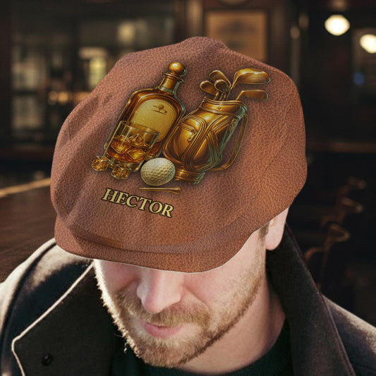 Golf & Whiskey – Personalisierte Golf-Schirmmütze