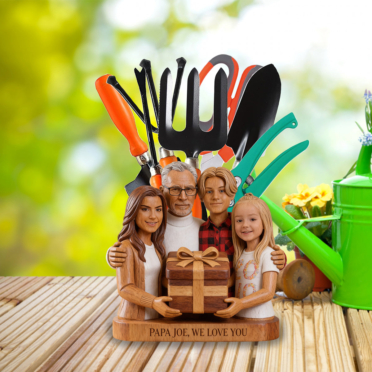 Porte-stylo Papa - Organisateur de Bureau en Bois Personnalisé