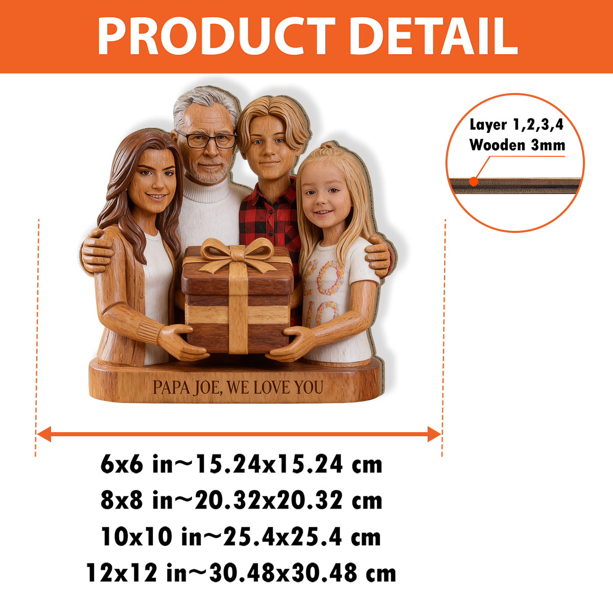 Porte-stylo Papa - Organisateur de Bureau en Bois Personnalisé