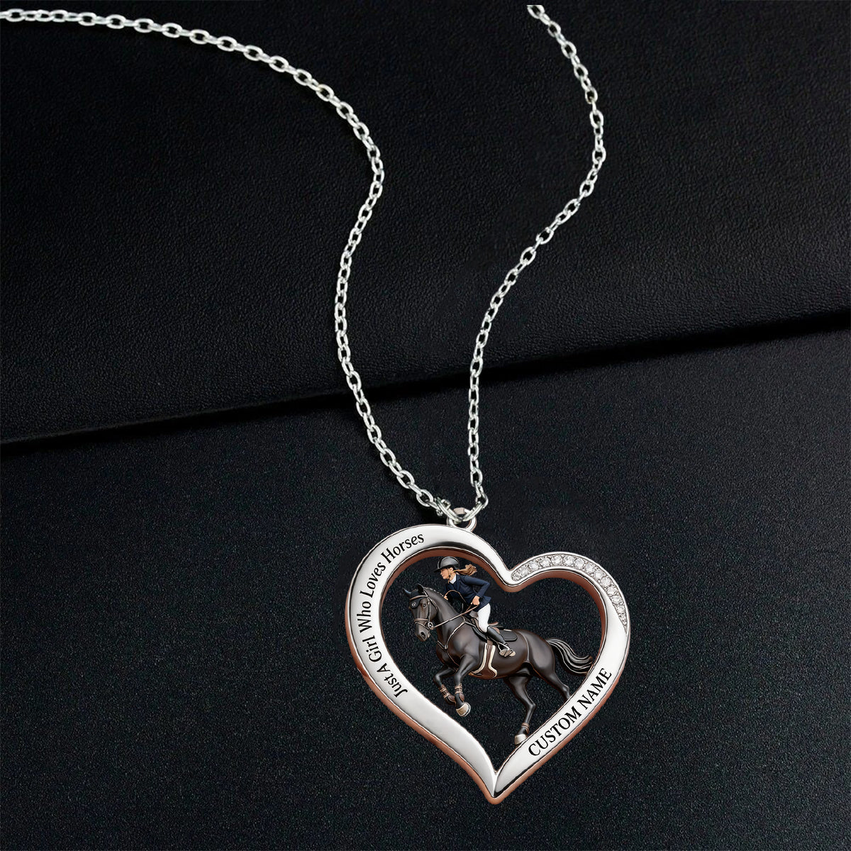 Collier pendentif personnalisé en métal en forme de cheval, réalisé à partir de n'importe quelle photo