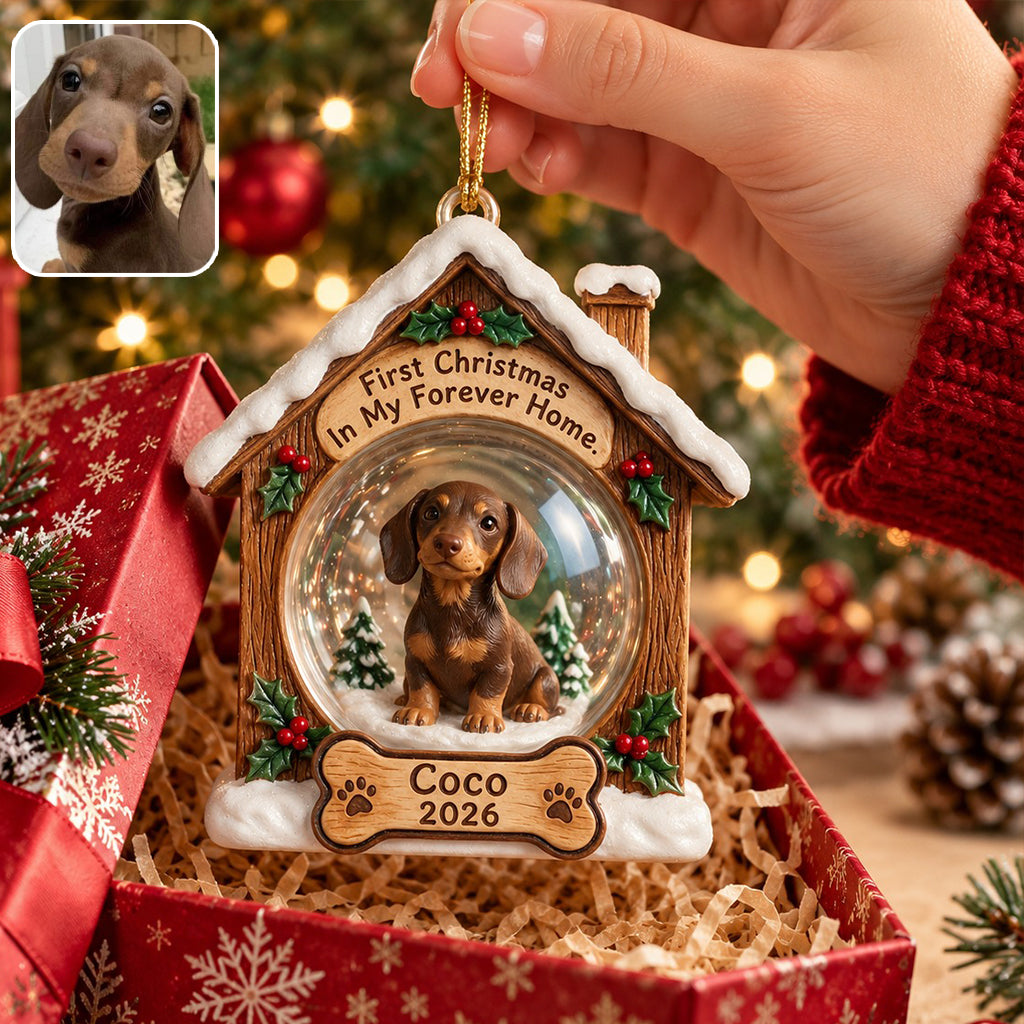 Für immer Zuhause - Personalisierte Premium 3D Hundedekoration