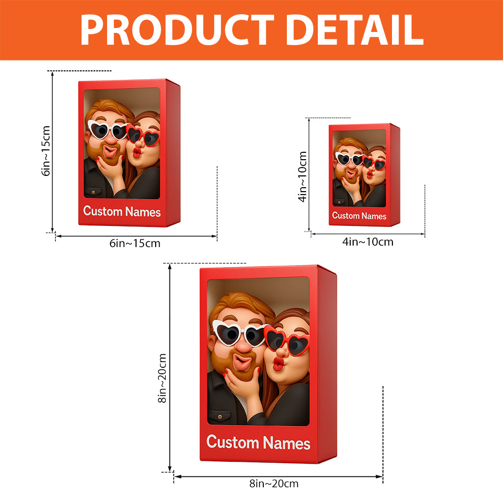 Funny Gift Cartoonish Exaggerated Mascot Style - Personalized Couple Custom Shaped Acrylic Plaque