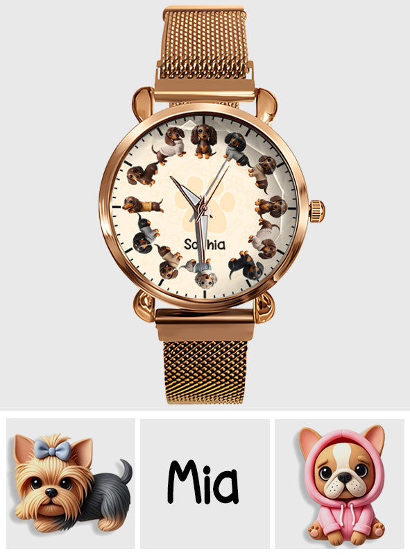 Life Is Better With My Dogs - Personalized Dog Women Hand Watch
