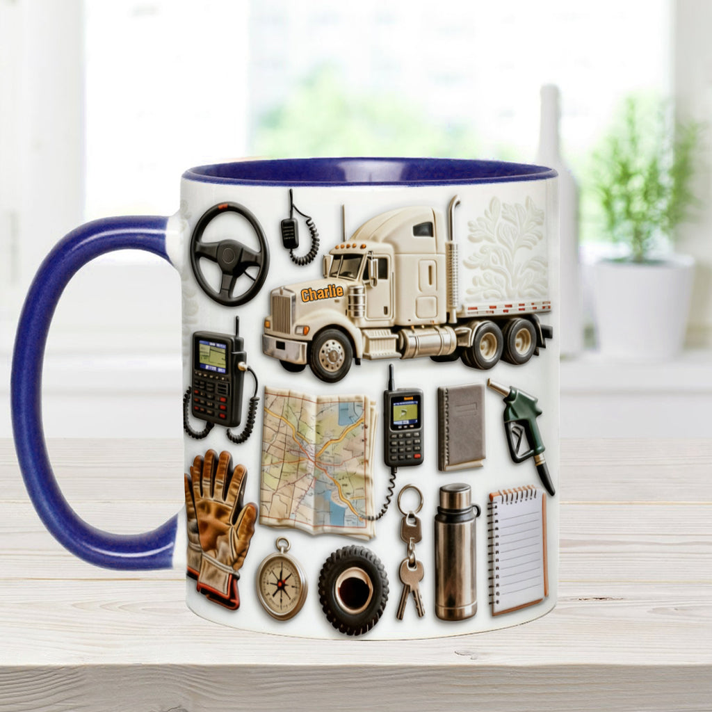 LKW-Fahrer - Personalisierter Becher mit LKW-Motiv