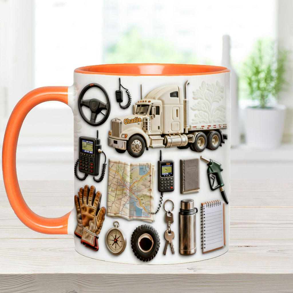 LKW-Fahrer - Personalisierter Becher mit LKW-Motiv