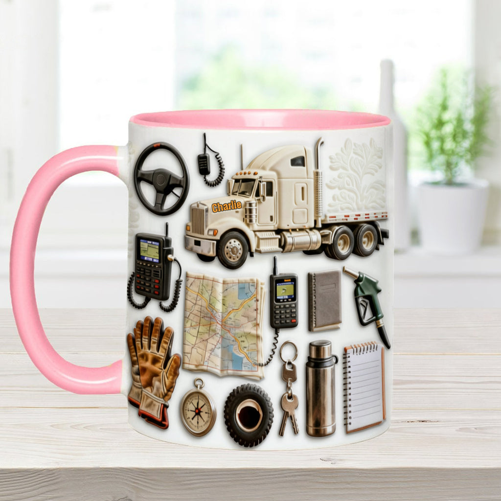 LKW-Fahrer - Personalisierter Becher mit LKW-Motiv