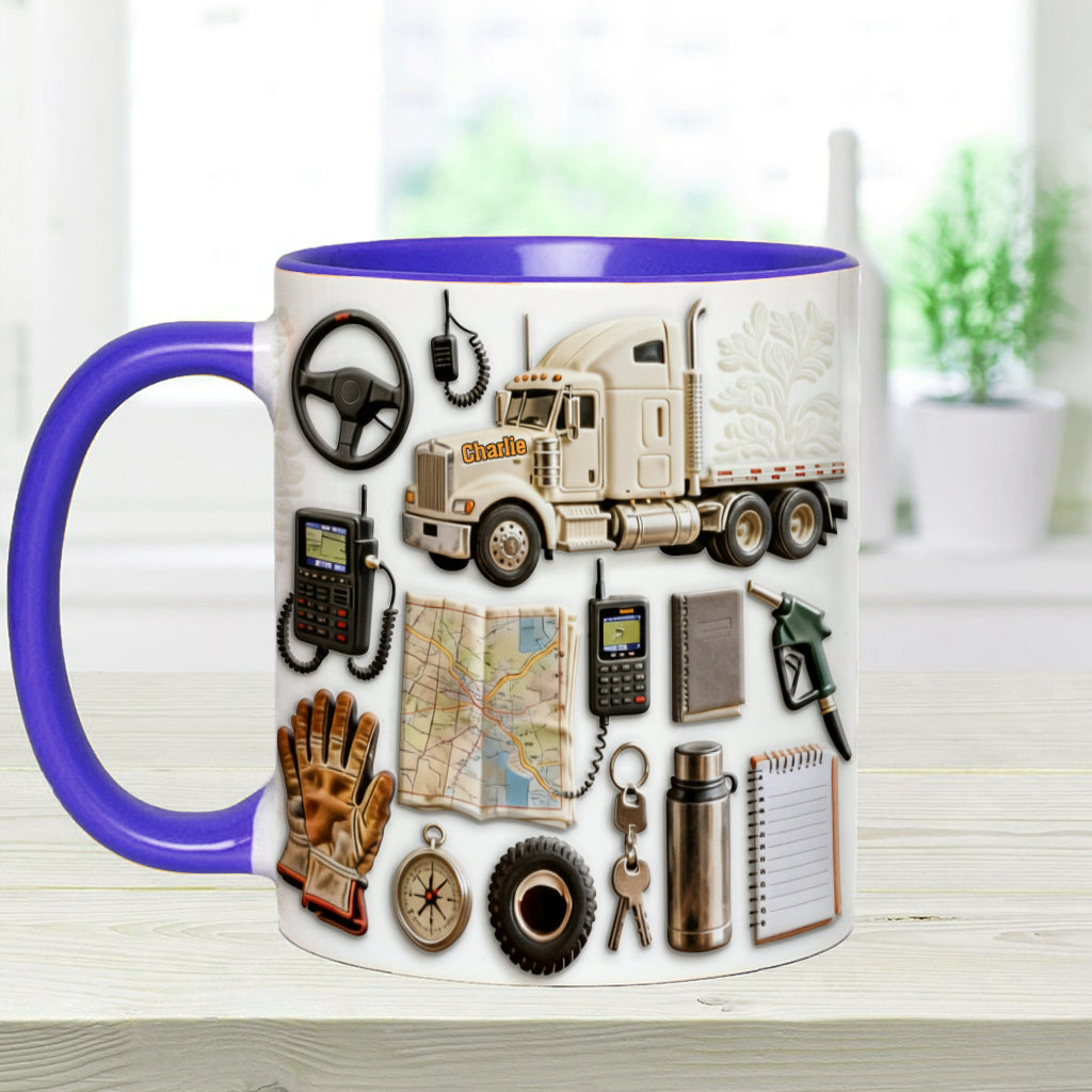 LKW-Fahrer - Personalisierter Becher mit LKW-Motiv