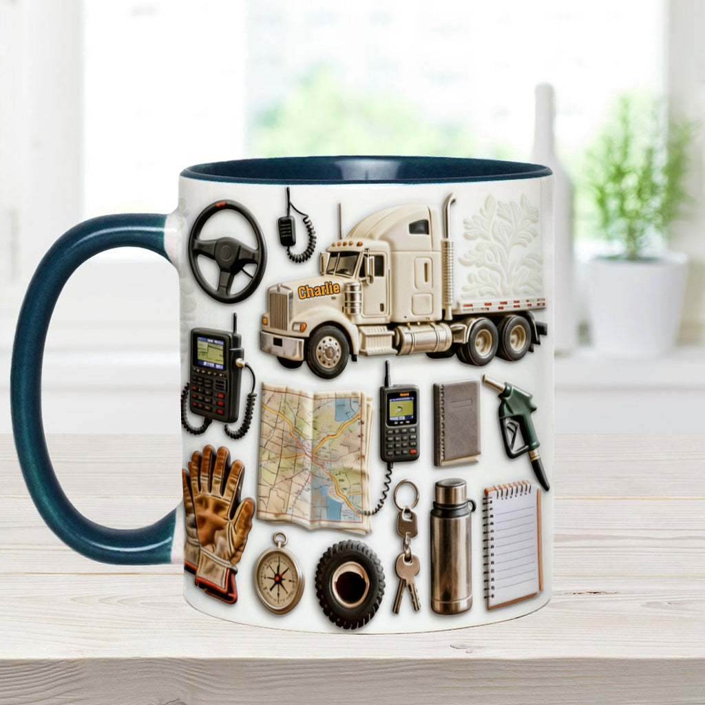 LKW-Fahrer - Personalisierter Becher mit LKW-Motiv