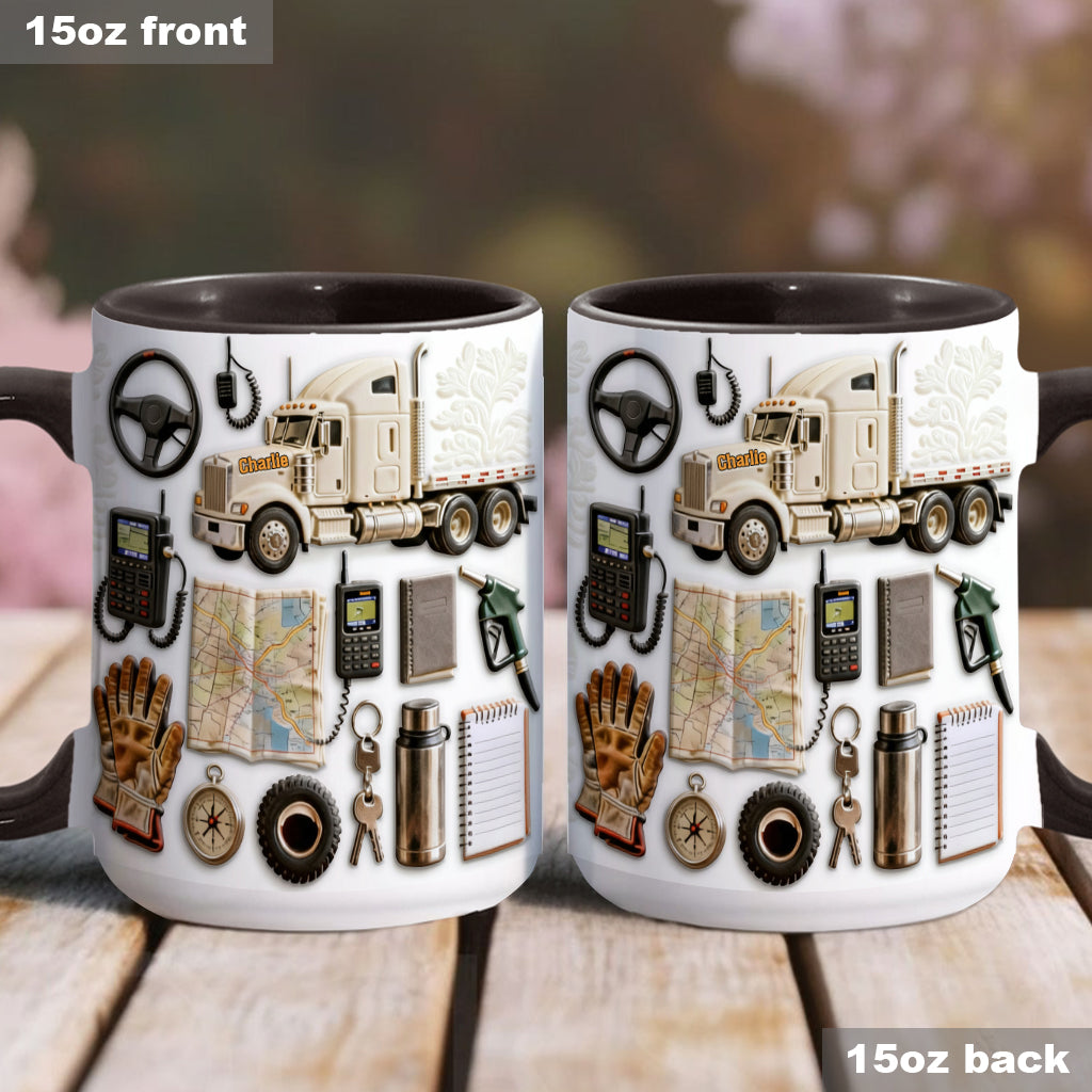 LKW-Fahrer - Personalisierter Becher mit LKW-Motiv