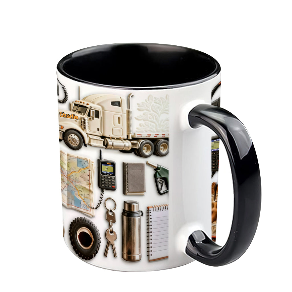 LKW-Fahrer - Personalisierter Becher mit LKW-Motiv