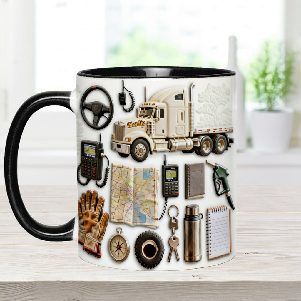 LKW-Fahrer - Personalisierter Becher mit LKW-Motiv