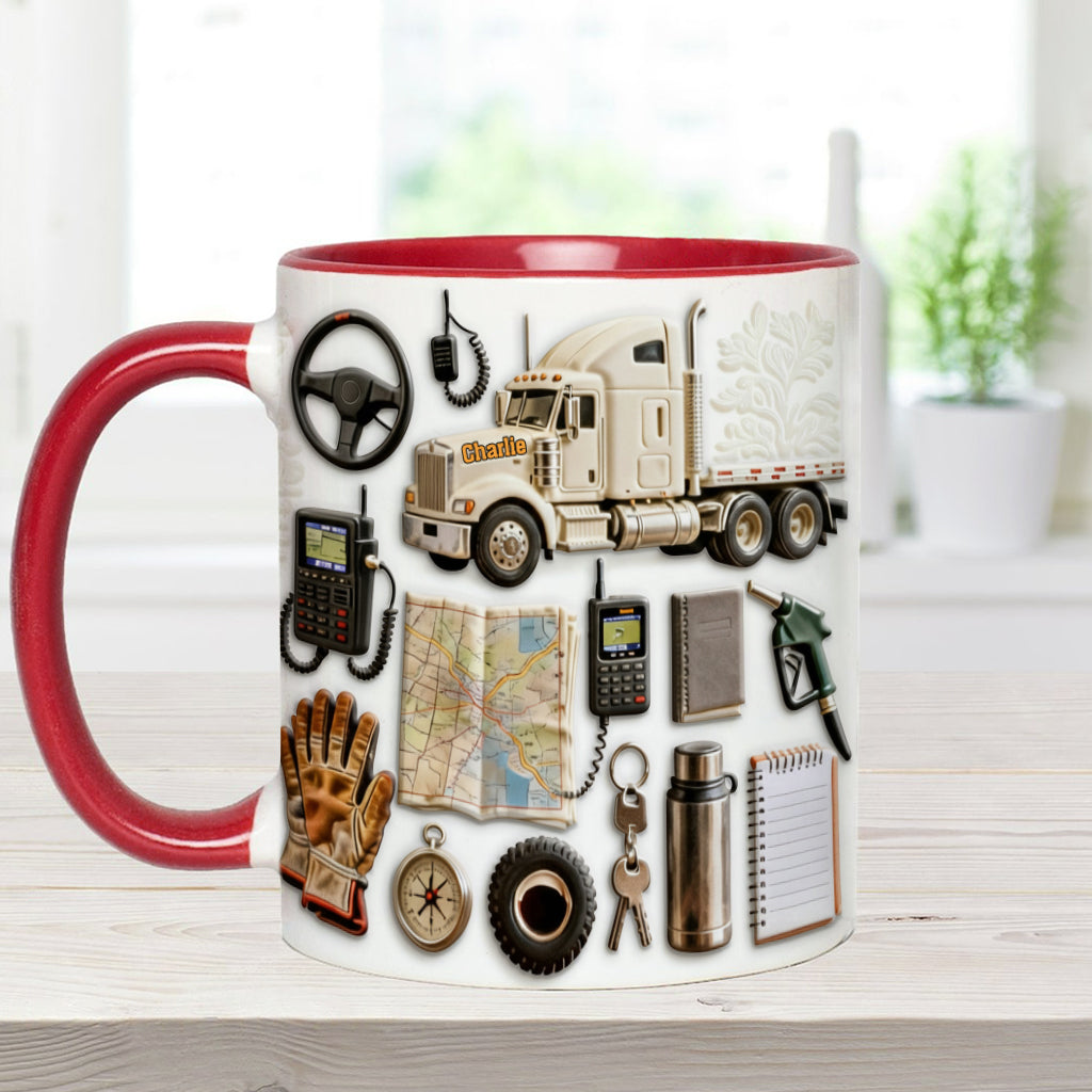LKW-Fahrer - Personalisierter Becher mit LKW-Motiv
