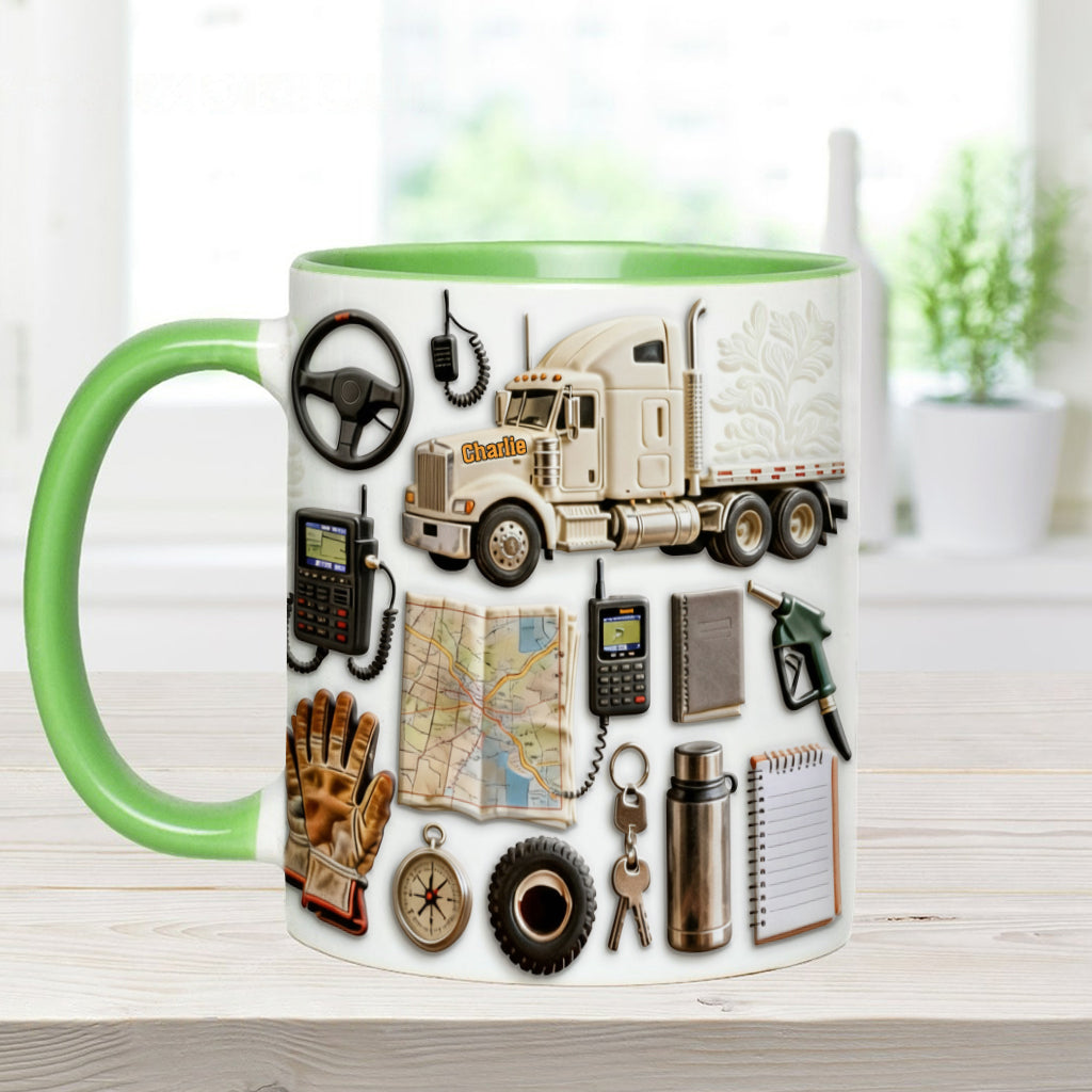 LKW-Fahrer - Personalisierter Becher mit LKW-Motiv