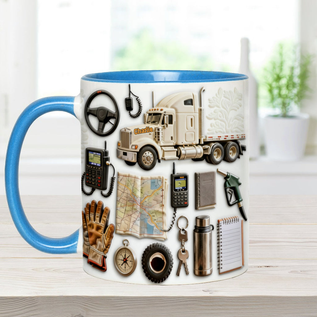LKW-Fahrer - Personalisierter Becher mit LKW-Motiv
