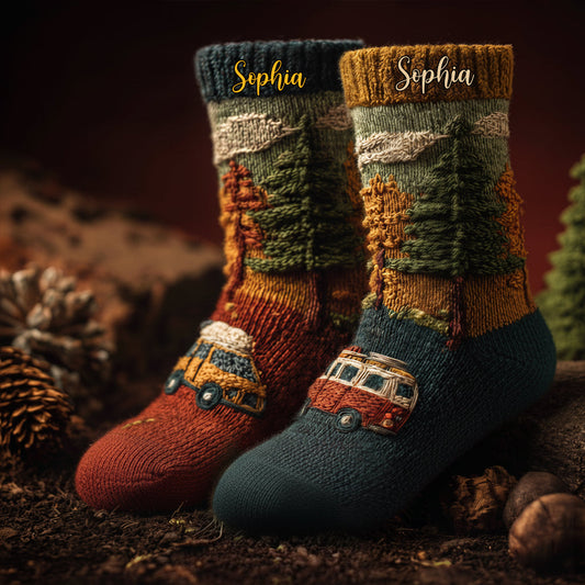 Happy Campers - Chaussettes de camping personnalisées