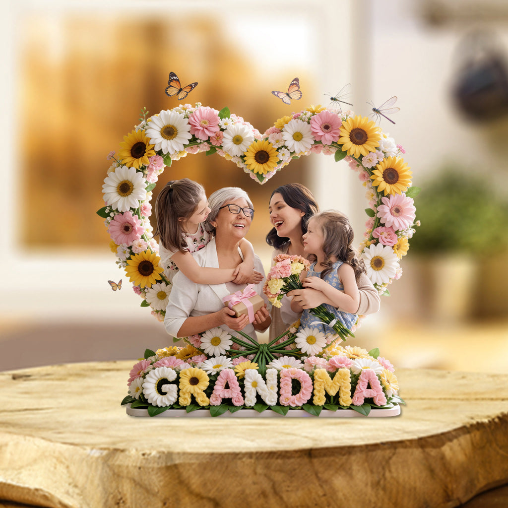 Cadeau pour maman ou grand-mère - Plaque acrylique personnalisée en forme de mère