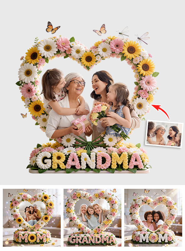Cadeau pour maman ou grand-mère - Plaque acrylique personnalisée en forme de mère
