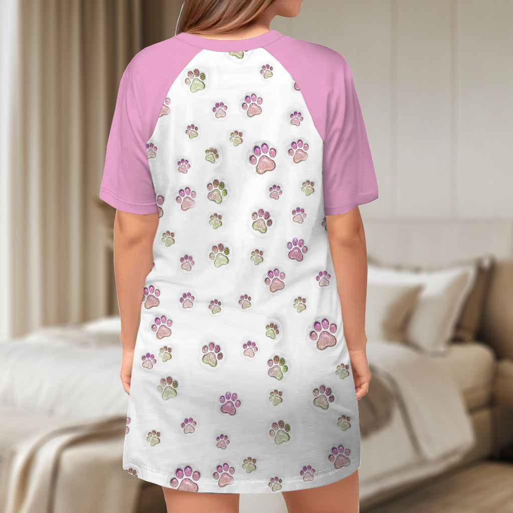 Maman de chien - Robe-t-shirt personnalisée pour dormir avec son chien