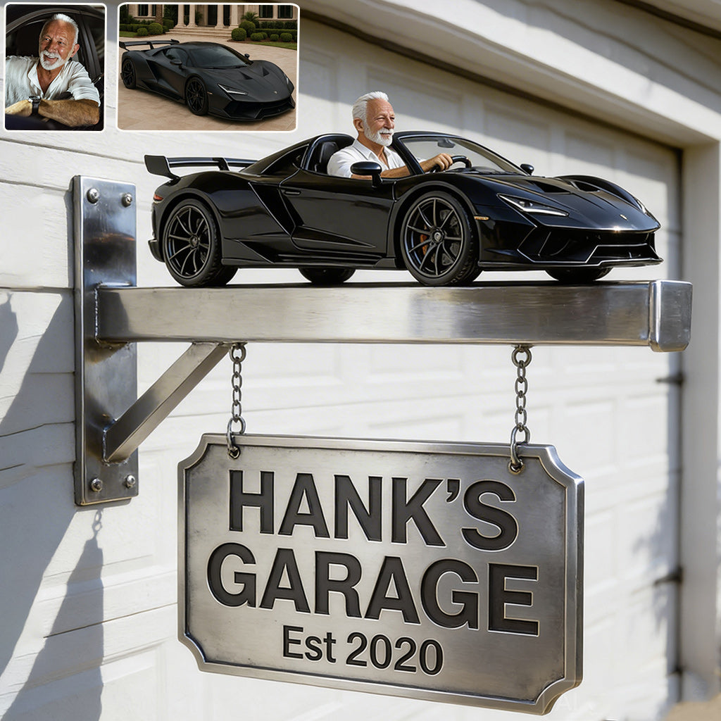 Individuelles Garagenschild - Personalisierte Holz-Wandschilder für Auto-Liebhaber
