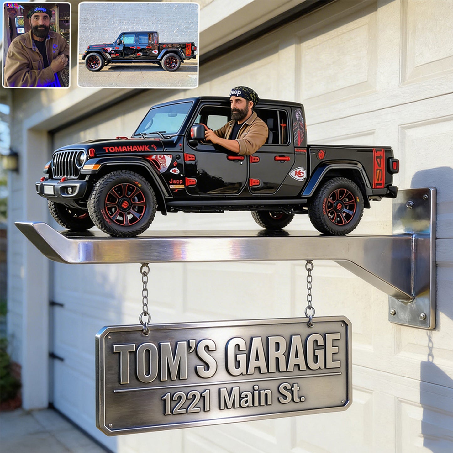Individuelles Garagenschild - Personalisierte Holz-Wandschilder für Auto-Liebhaber