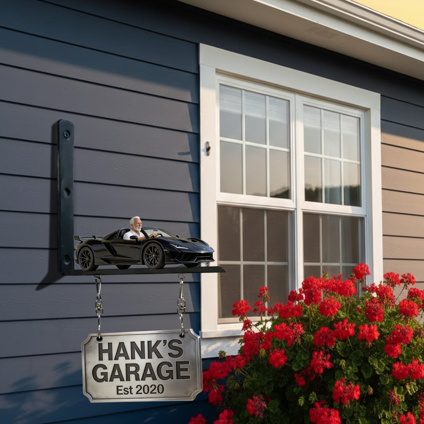 Individuelles Garagenschild - Personalisierte Holz-Wandschilder für Auto-Liebhaber