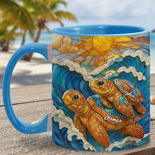 Turtle Beach Lover - Personalisierte Tasse mit Schildkrötenmotiv