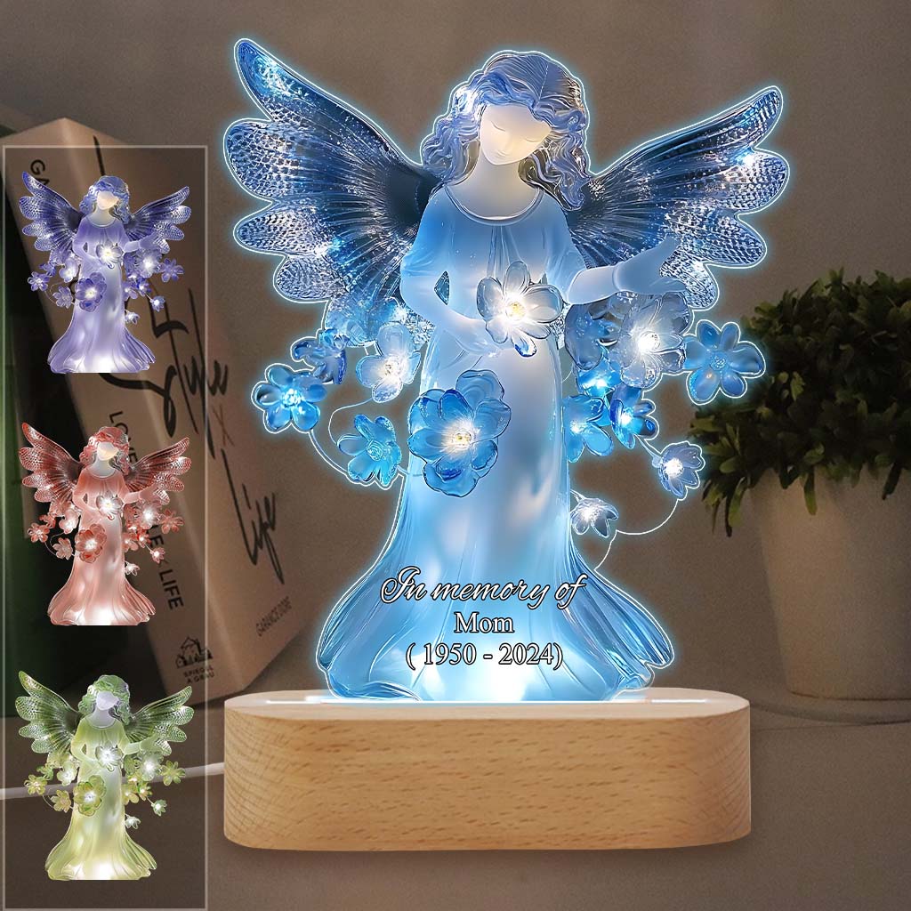 In Loving Memory Of - Personalized Memorial Shaped Plaque Light Base