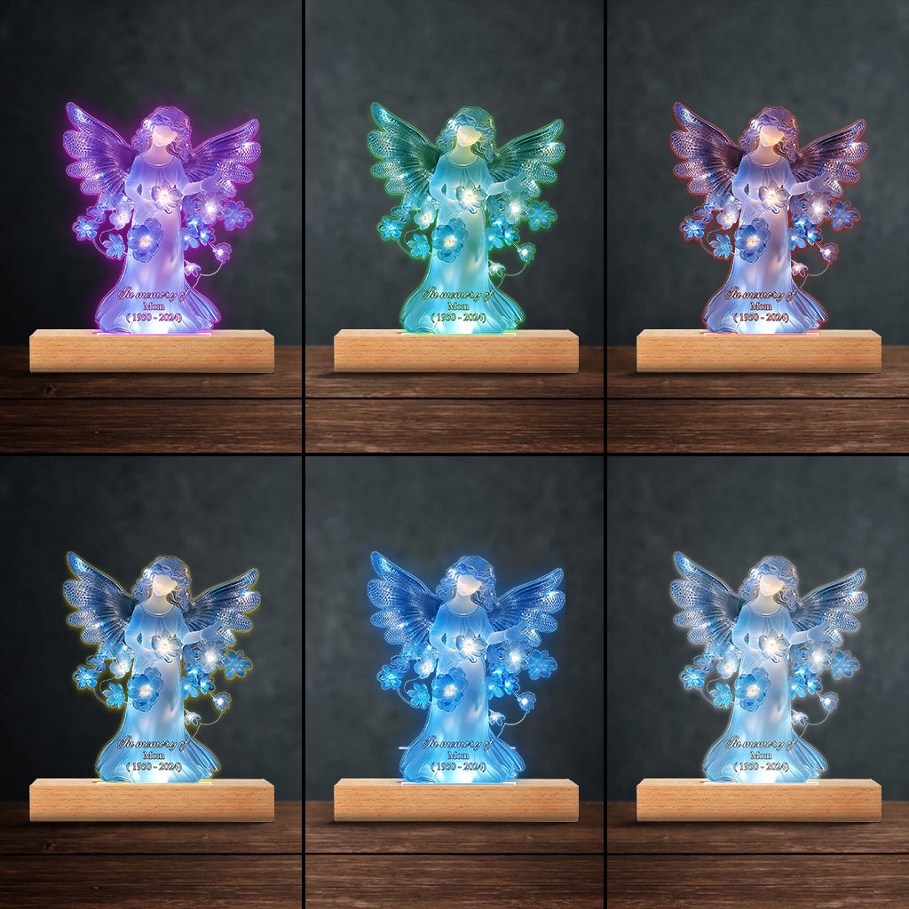 In Loving Memory Of - Personalized Memorial Shaped Plaque Light Base