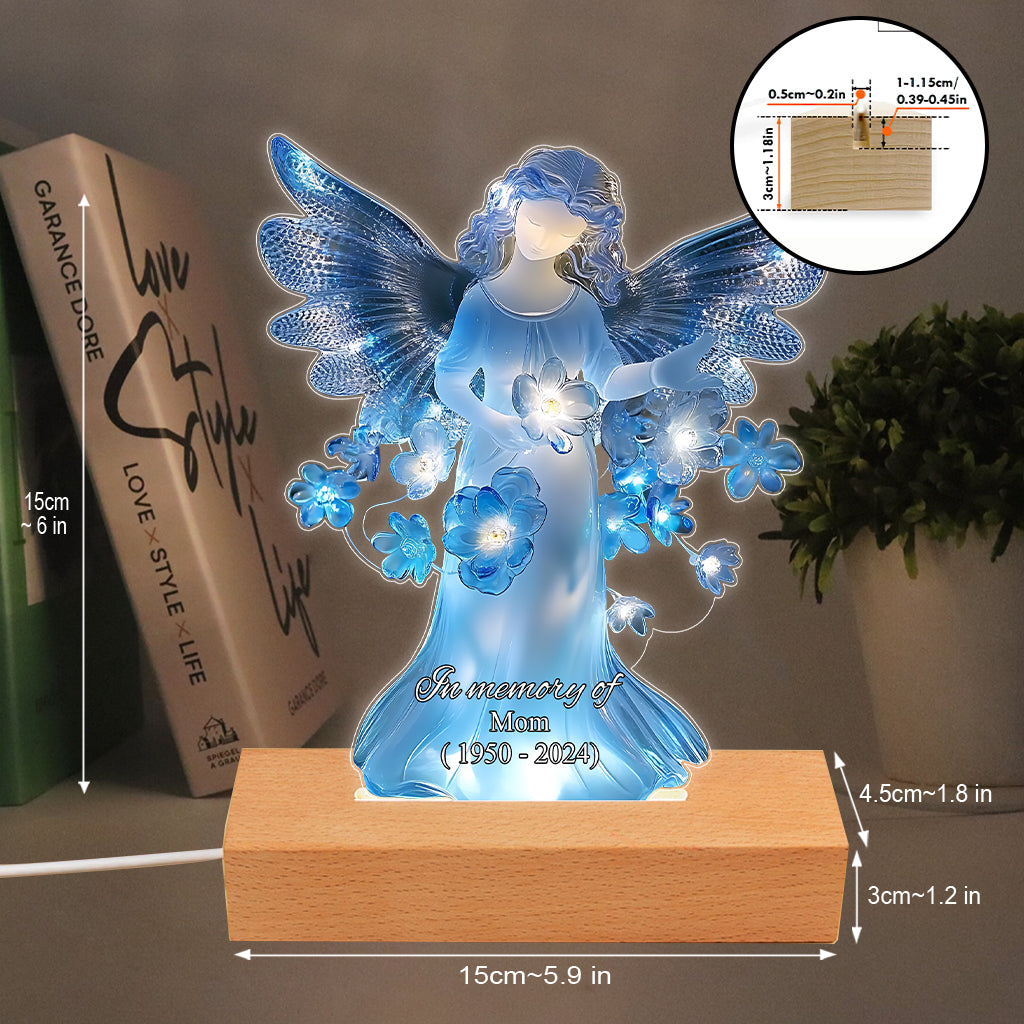In Loving Memory Of - Personalized Memorial Shaped Plaque Light Base