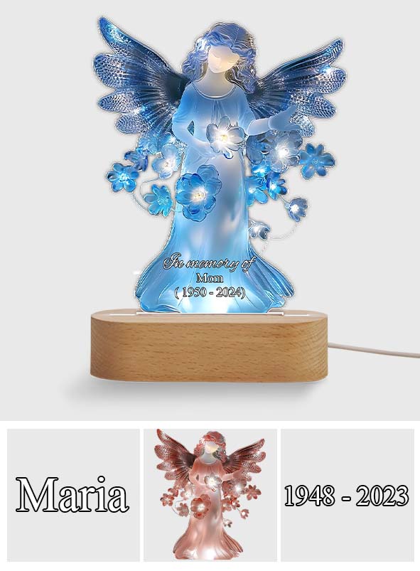 In Loving Memory Of - Personalized Memorial Shaped Plaque Light Base