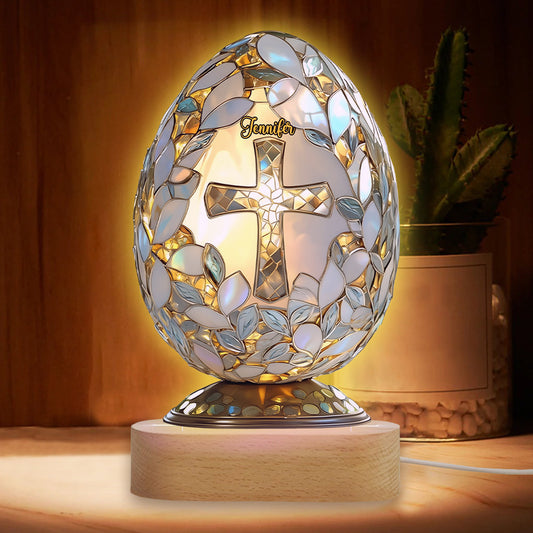 Ostersegen – Personalisierte, osterförmige Leuchtplatte