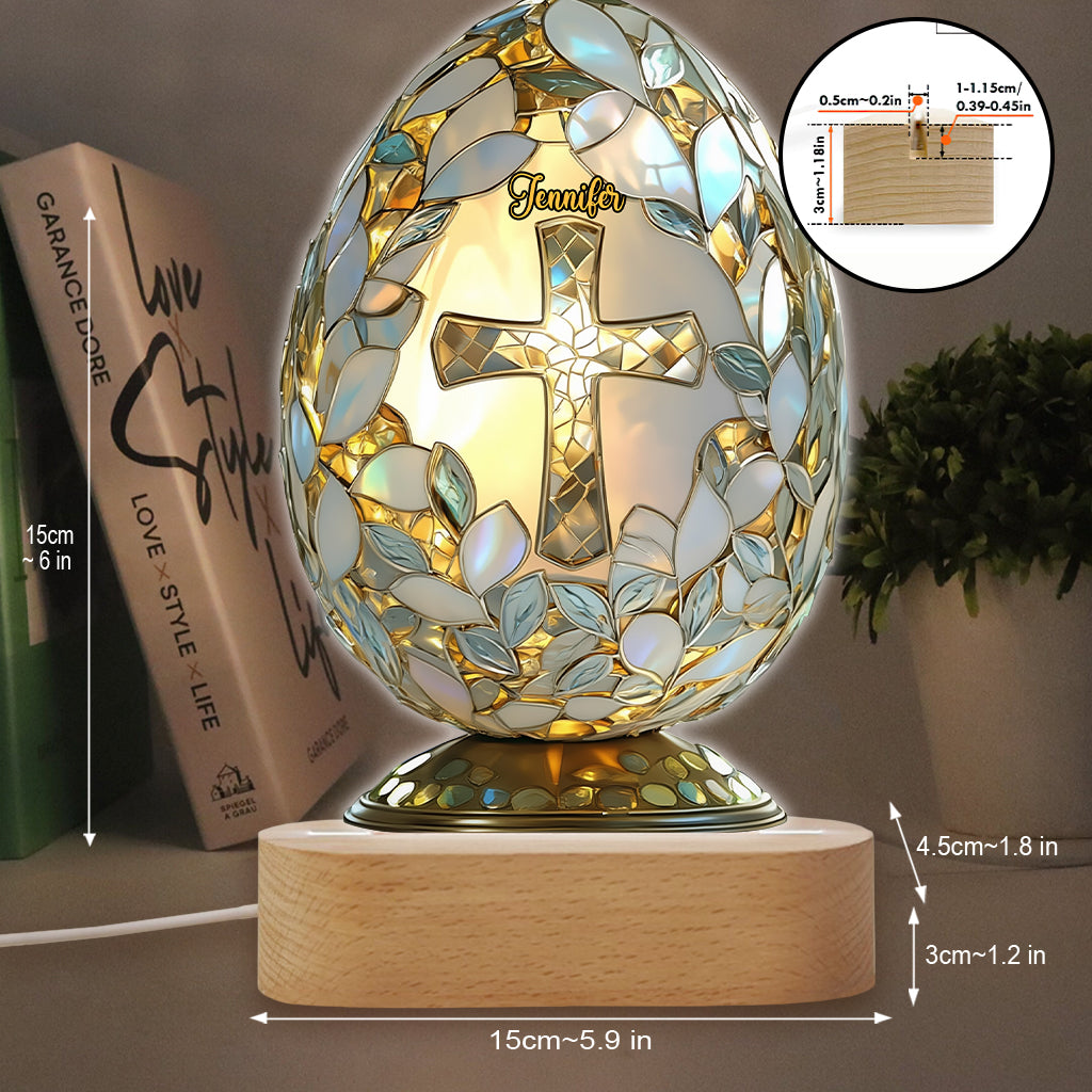 Bénédiction de Pâques - Plaque lumineuse personnalisée en forme de Pâques