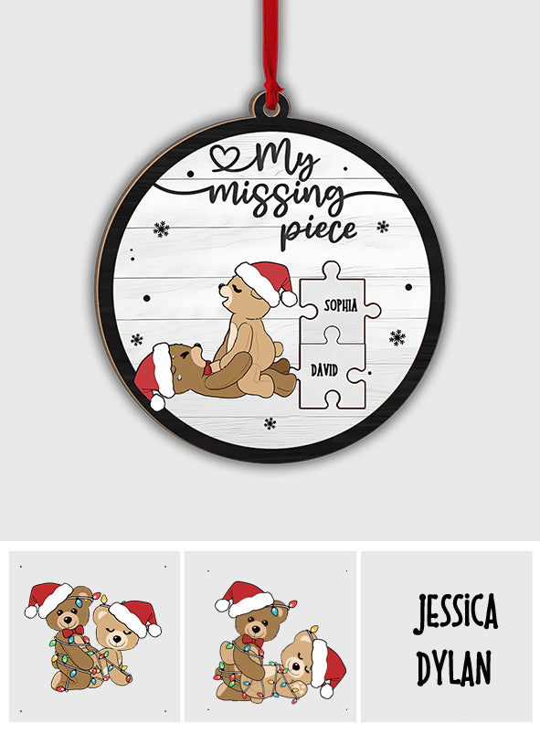 My Missing Piece - Personalized Couple 2 Layered Piece Ornament