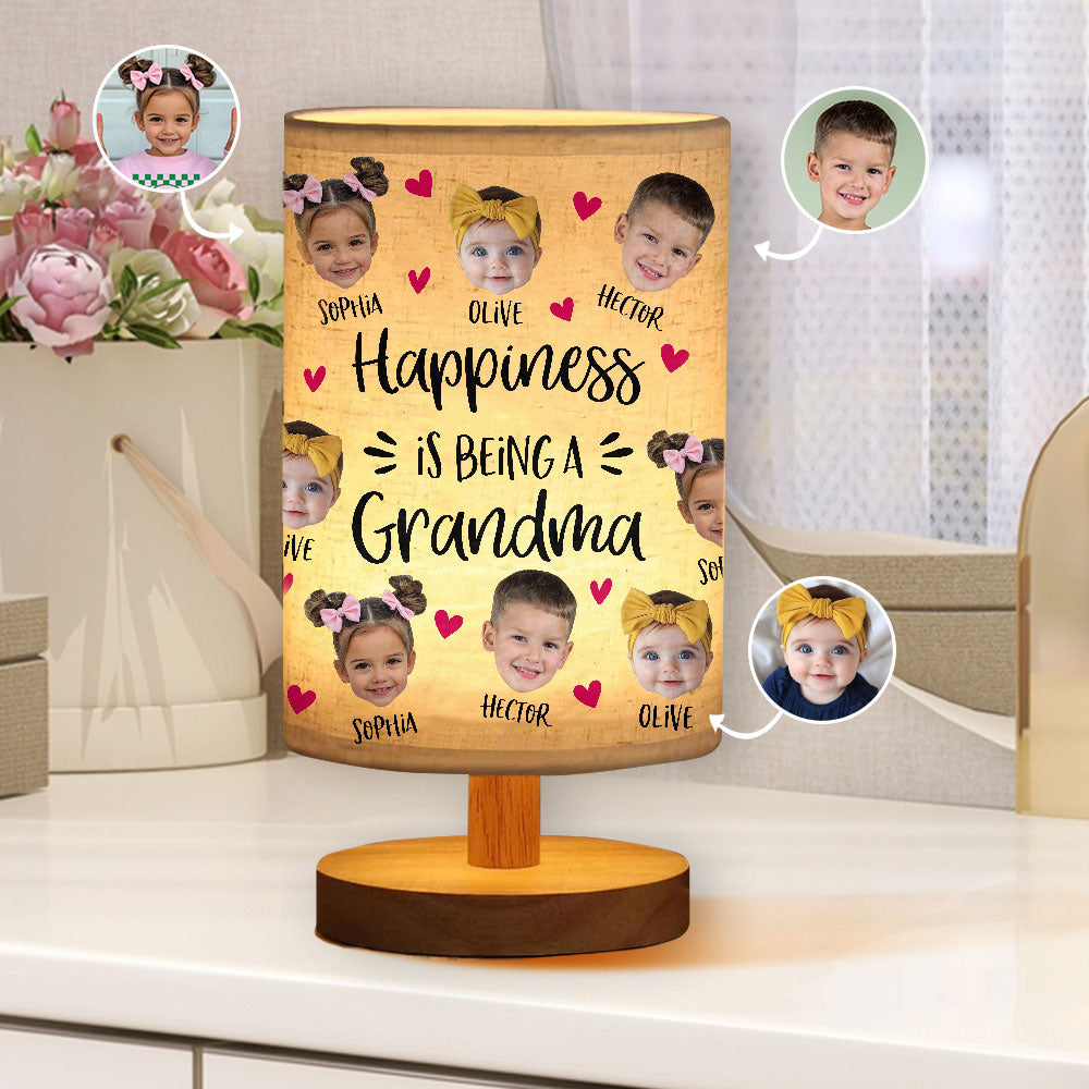 J'adore être appelée grand-mère - Lampe de table personnalisée « Grand-mère » avec pied en bois