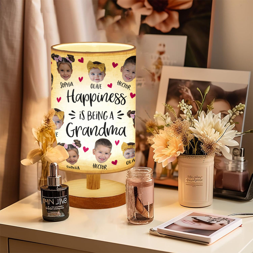 J'adore être appelée grand-mère - Lampe de table personnalisée « Grand-mère » avec pied en bois