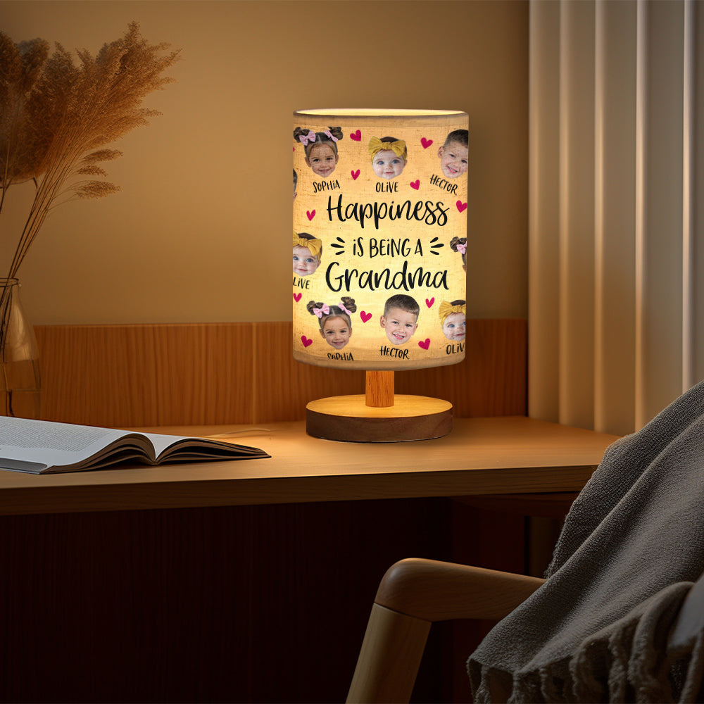 J'adore être appelée grand-mère - Lampe de table personnalisée « Grand-mère » avec pied en bois