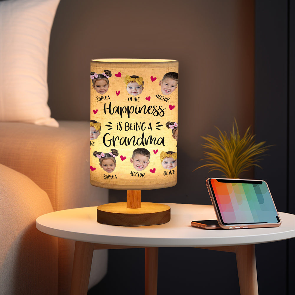 J'adore être appelée grand-mère - Lampe de table personnalisée « Grand-mère » avec pied en bois