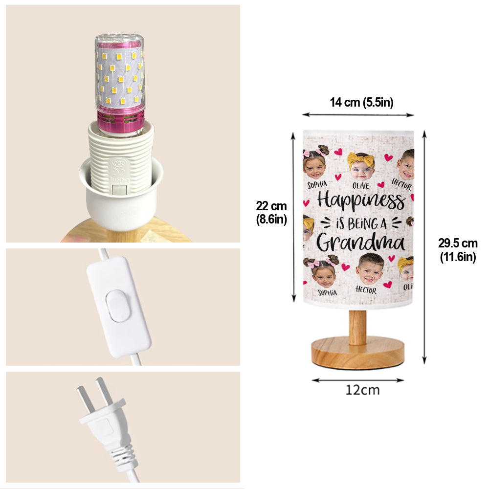 J'adore être appelée grand-mère - Lampe de table personnalisée « Grand-mère » avec pied en bois
