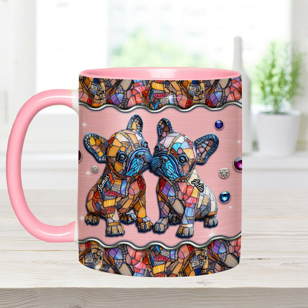 Französische Bulldoggen-Paar – Personalisierte Tasse mit französischem Bulldoggen-Motiv